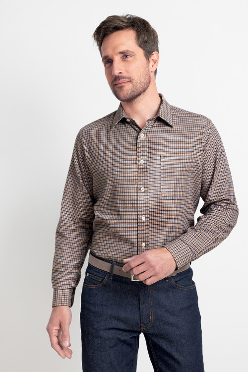 Chemise à motifs coton et laine 4 B Solfin Fabriqué en France 2